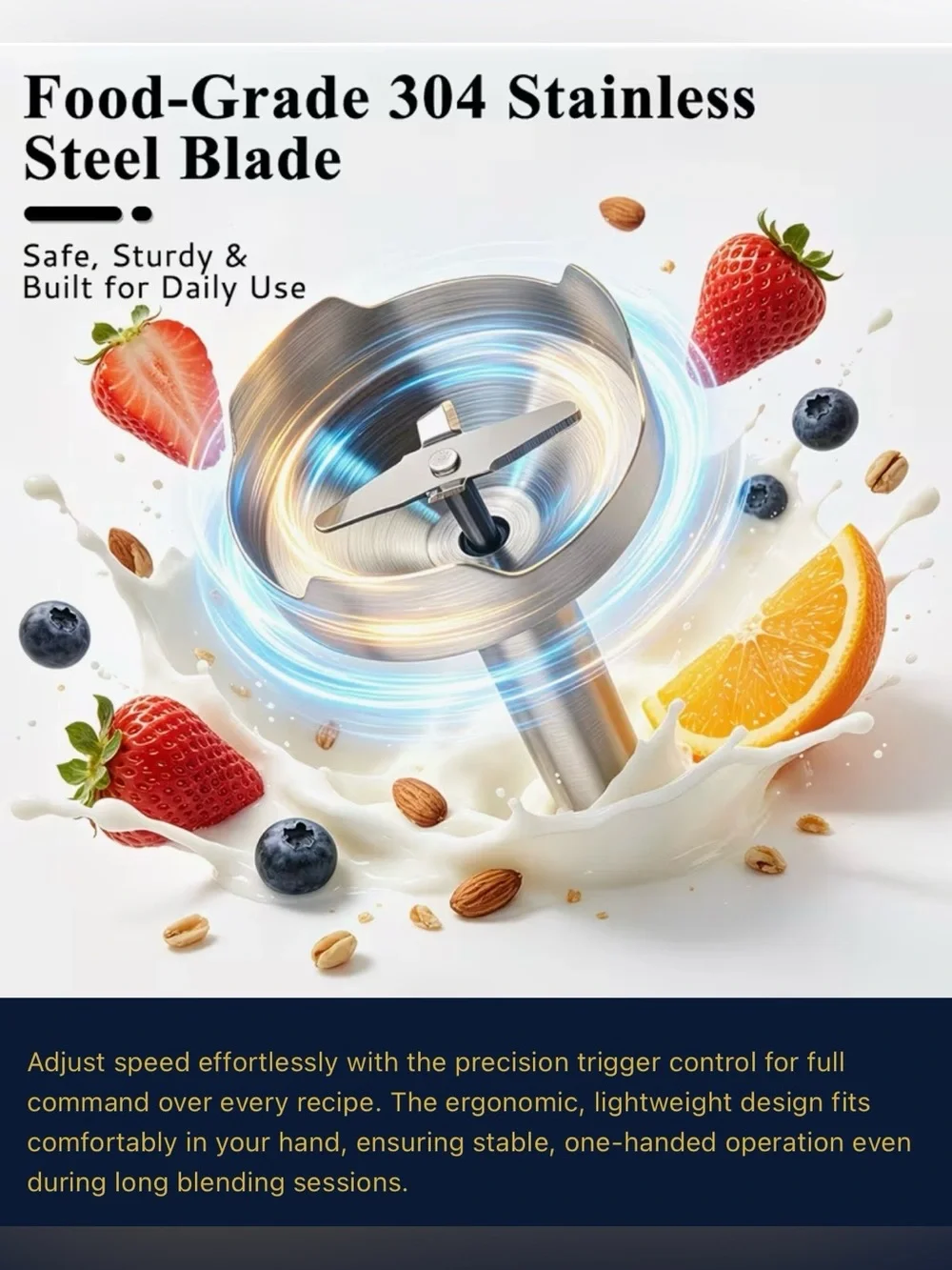 Black & Silver Immersion Hand Mixer with Attachments